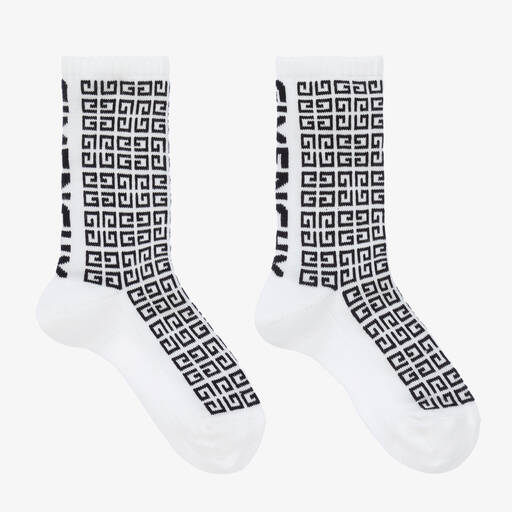 Givenchy-4G Socken in Weiß und Schwarz | Childrensalon
