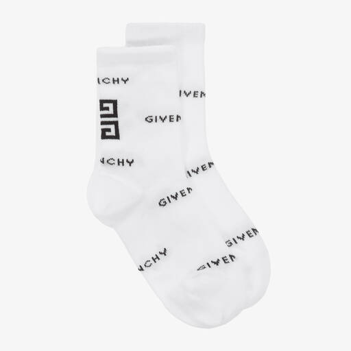 Givenchy-Boys White Cotton Knit Socks | Childrensalon