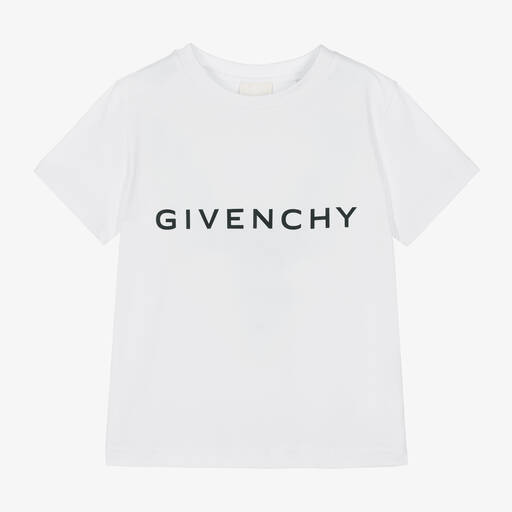 Givenchy- تيشيرت قطن لون أبيض للأولاد | Childrensalon