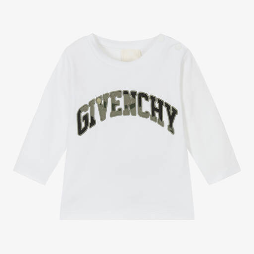 Givenchy-توب أطفال ولادي قطن جيرسي لون أبيض | Childrensalon