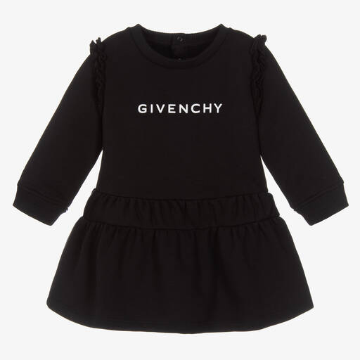 Givenchy-Girls Black Cotton Jersey Dress | Childrensalon