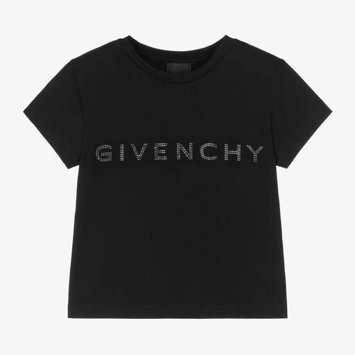 Givenchy- تيشيرت قطن لون أسود للبنات | Childrensalon