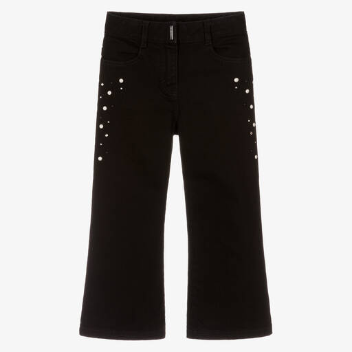 Givenchy-جينز قطن دنيم لون أسود للبنات | Childrensalon