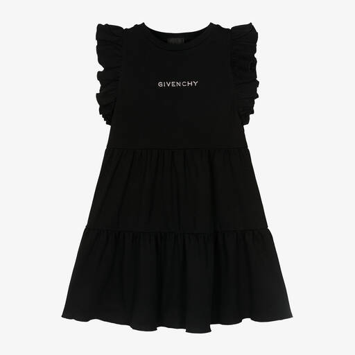 Givenchy-فستان مزين بكريستال قطن لون أسود | Childrensalon