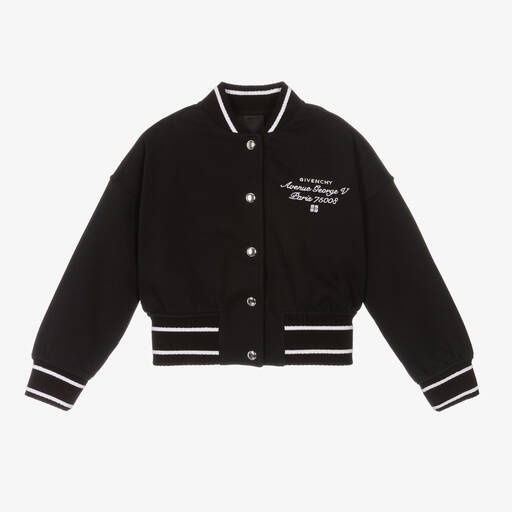 Givenchy-Girls Black Varsity Jacket | Childrensalon