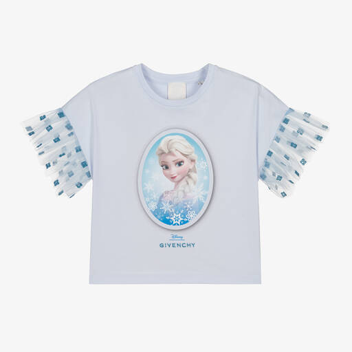 Givenchy-Girls Blue Disney Cotton T-Shirt | Childrensalon