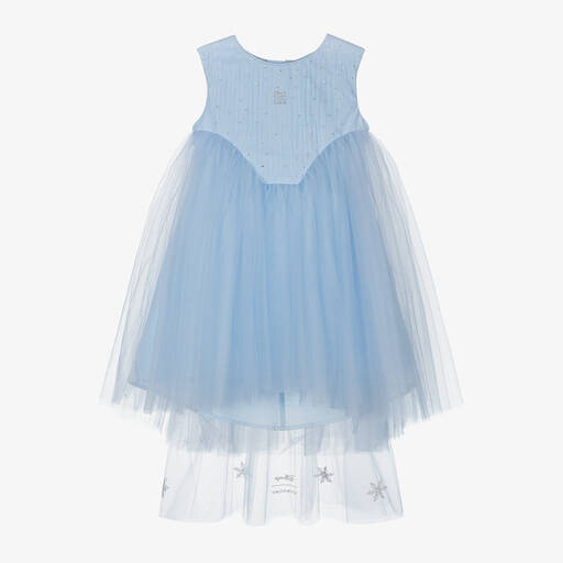 Givenchy-Girls Blue Tulle Swarovski Disney Dress | Childrensalon