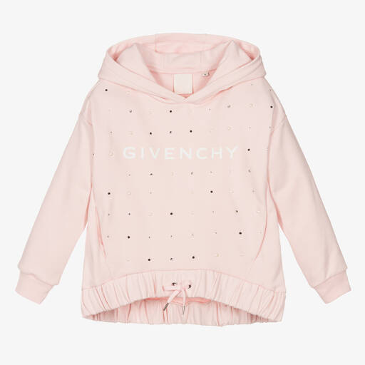 Givenchy-Розовый топ с капюшоном и кристаллами Swarovski | Childrensalon