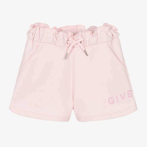 Givenchy-Girls Pink Cotton Jersey Shorts | Childrensalon