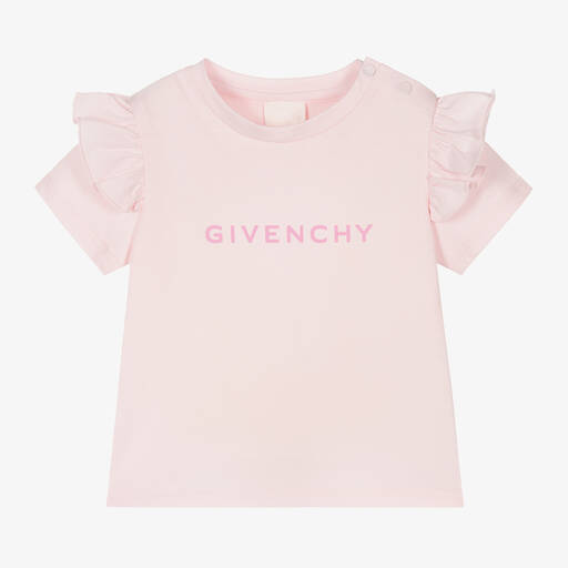 Givenchy-T-shirt rose en jersey de coton fille | Childrensalon