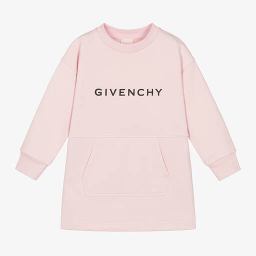 Givenchy-Girls Pink Cotton Sweatshirt Dress | Childrensalon