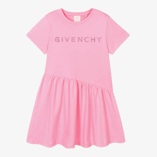 Givenchy-Girls Pink Cotton T-Shirt Dress | Childrensalon