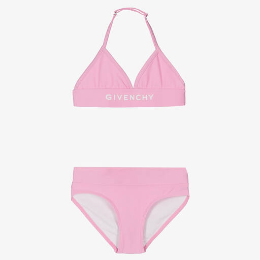 Givenchy-Girls Pink Logo Bikini | Childrensalon
