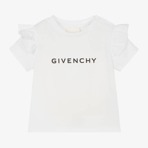 Givenchy-Белая футболка из хлопкового джерси для девочек | Childrensalon