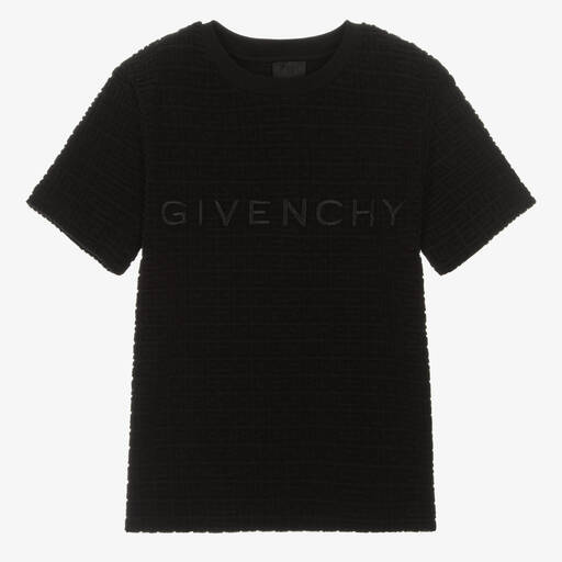 Givenchy-Teen Boys Black 4G Cotton T-Shirt | Childrensalon