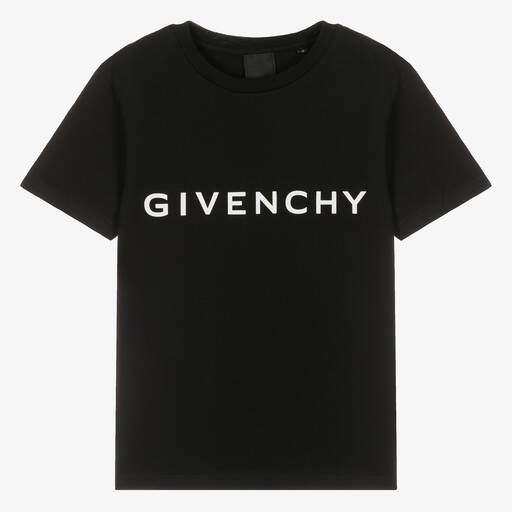 Givenchy-Teen Boys Black Cotton Graphic T-Shirt | Childrensalon