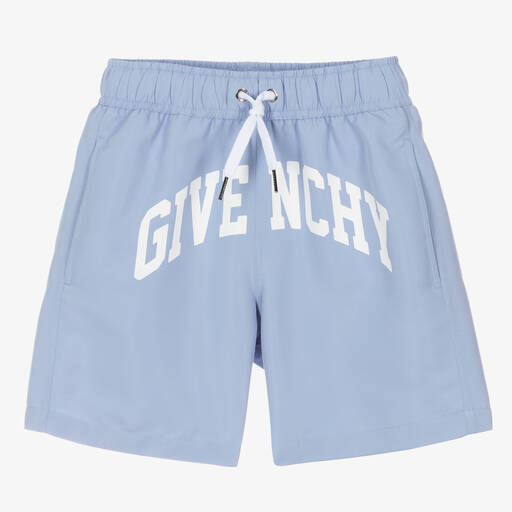 Givenchy-Teen Boys Blue Varsity Swim Shorts | Childrensalon