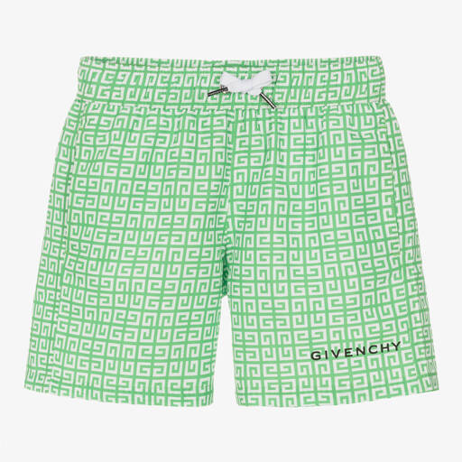 Givenchy-Teen Boys Green 4G Swim Shorts | Childrensalon