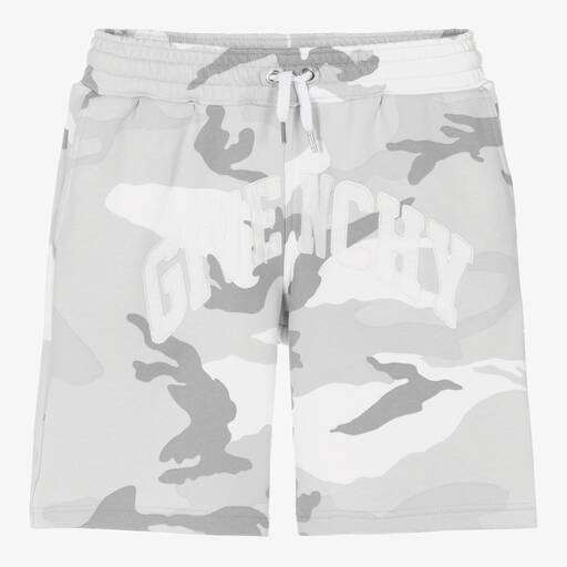 Givenchy-Teen Boys Grey Camouflage Print Shorts | Childrensalon