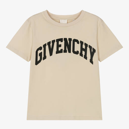 Givenchy-Teen Boys Stone Beige Varsity T-Shirt | Childrensalon