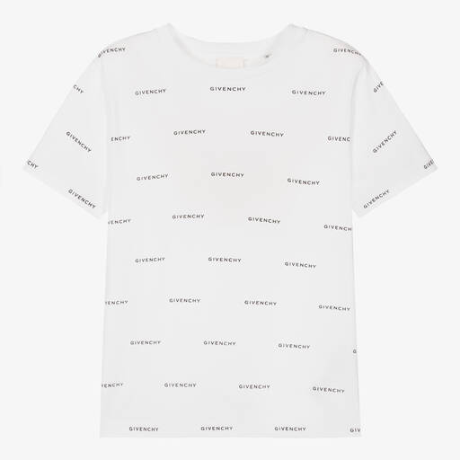 Givenchy-Белая хлопковая футболка 4G для мальчиков-подростков | Childrensalon