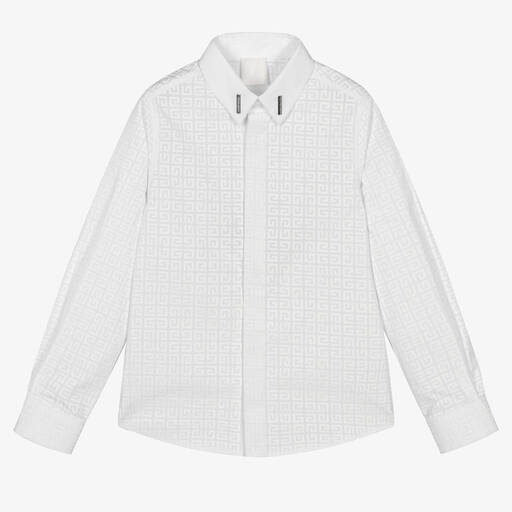 Givenchy-Teen Boys White 4G Logo Shirt | Childrensalon