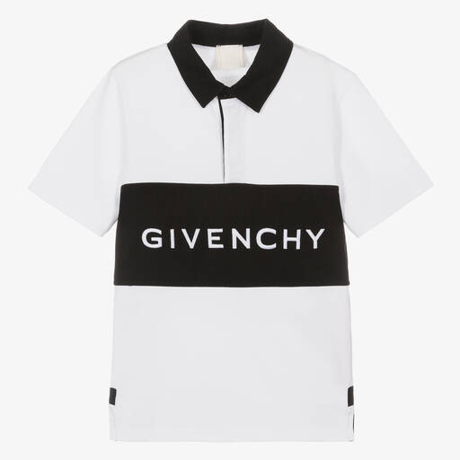 Givenchy-توب رغبي قطن جيرسي لون أبيض للمراهقين | Childrensalon