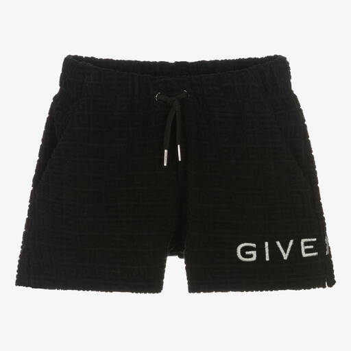 Givenchy-Teen Girls Black 4G Towelling Shorts | Childrensalon