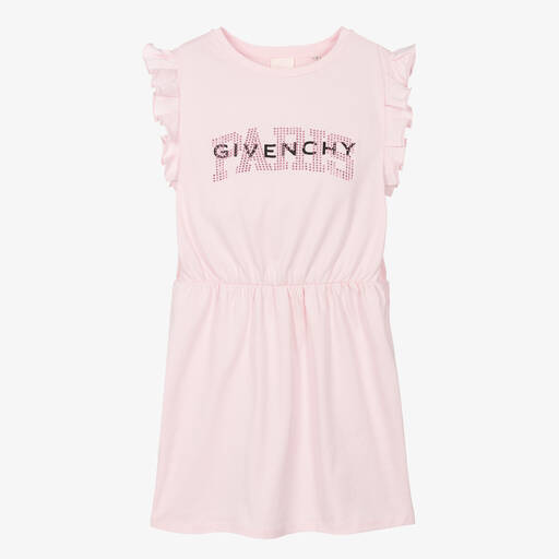 Givenchy-Robe rose en coton à strass ado | Childrensalon