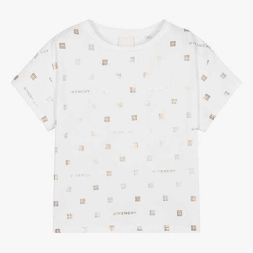 Givenchy-Teen Girls White 4G Cotton T-Shirt | Childrensalon