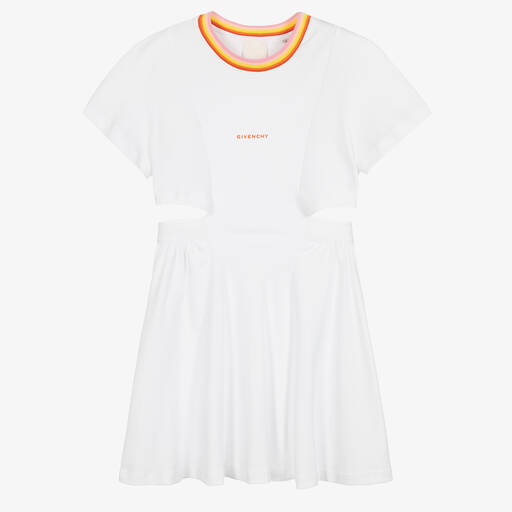 Givenchy-Teen Girls White Cotton Jersey Logo Dress | Childrensalon