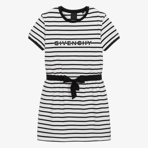 Givenchy-Teen Girls White Striped Cotton Dress | Childrensalon
