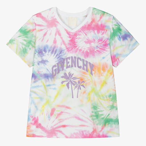Givenchy-Teen Girls White Tie-Dye T-Shirt | Childrensalon