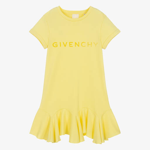 Givenchy-Teen Girls Yellow Cotton Jersey Dress | Childrensalon