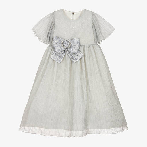 Graci-Girls Silver Tulle Dress | Childrensalon