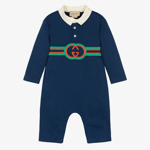 Gucci-Синий комбинезон GG для малышей | Childrensalon