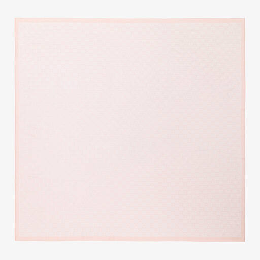 Gucci-Розовое шерстяное одеяло с принтом GG (84см) | Childrensalon