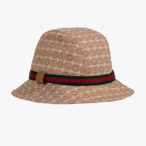 Gucci-Beige GG Cotton Canvas Hat | Childrensalon