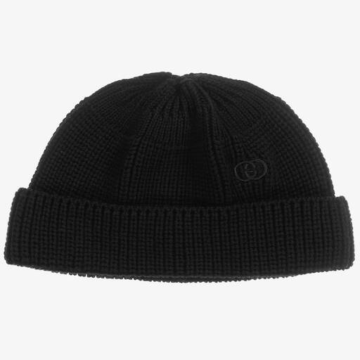 Gucci-Черная хлопковая шапка с логотипом GG | Childrensalon