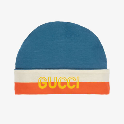 Gucci-Blue Cotton Baby Hat | Childrensalon