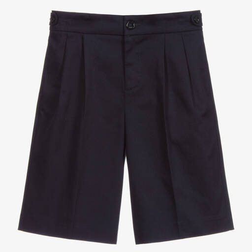 Gucci-Blue Cotton Bermuda Shorts | Childrensalon