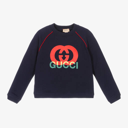 Gucci-Blaues GG Baumwoll-Sweatshirt | Childrensalon