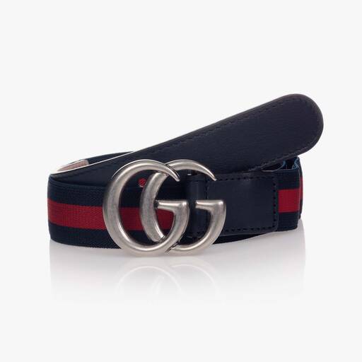 Gucci-Blue & Red GG Web Belt | Childrensalon