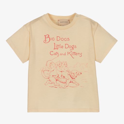 Gucci-T-shirt beige en coton Garçon | Childrensalon