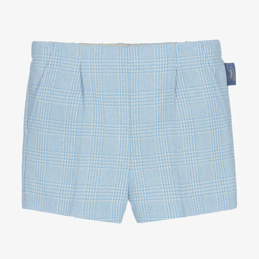 Gucci-Boys Blue Cotton Check Shorts | Childrensalon