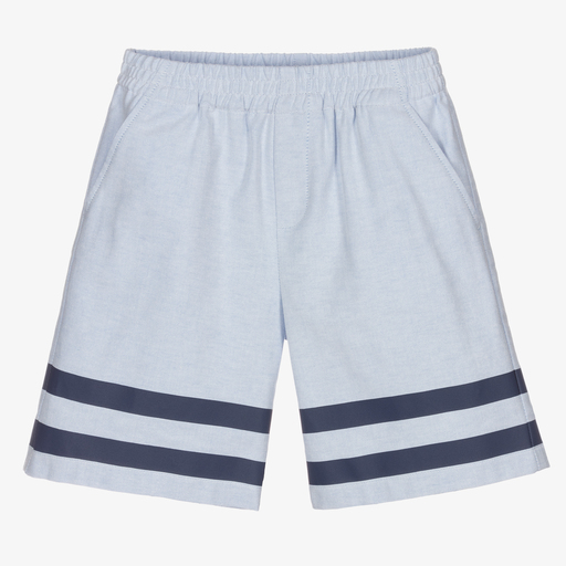 Gucci-Boys Blue Oxford Cotton Shorts | Childrensalon