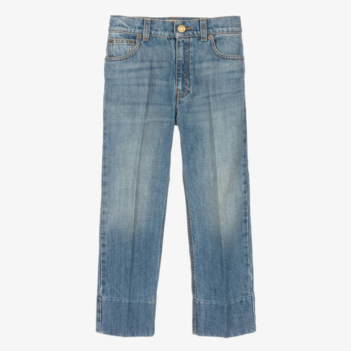 Gucci-Boys Blue Straight Leg Denim Jeans | Childrensalon
