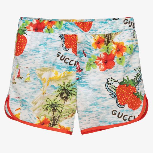 Gucci-Boys Blue Swim Shorts | Childrensalon