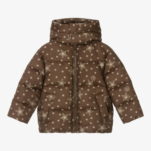 Gucci-Boys Brown GG Down-Padded Puffer Jacket | Childrensalon