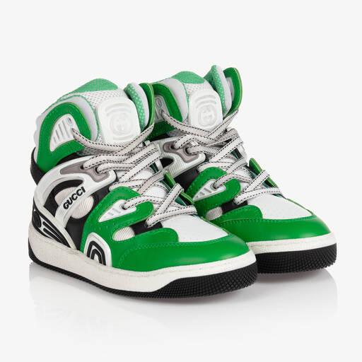 Gucci-Hohe, grüne Sneakers für Jungen | Childrensalon